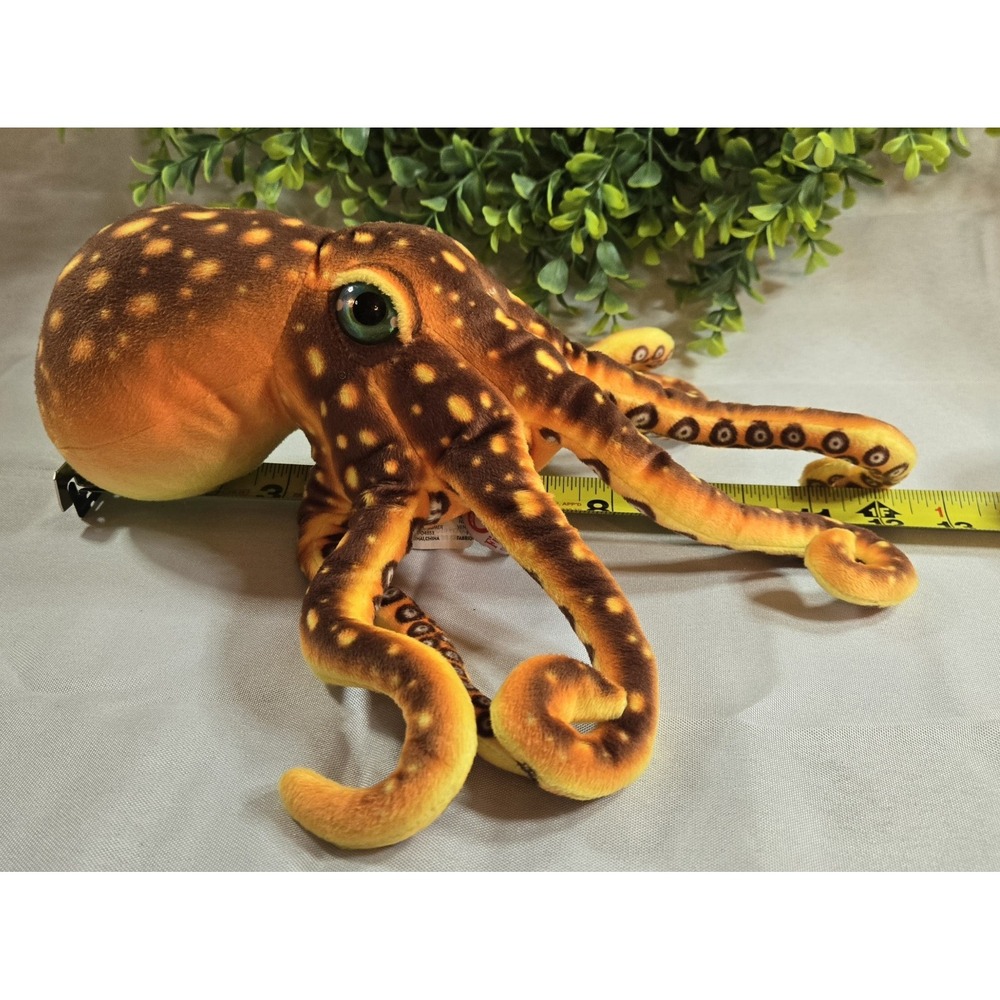 NEW W/ Tags 2018 Fiesta 13.5" Orange & Brown Realistic Octopus Plush Toy